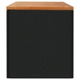 thumbnail image 3 of vidaXL Garden Storage Box Black 220x50x54 cm Poly Rattan Acacia Wood, 3 of 5
