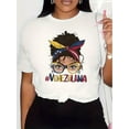 thumbnail image 2 of Camiseta De Mujer De Verano Ligera Básica Para Mochilero, Camping, CaminarVenezuela-Inspired Bandana Print Crew Neck T-Shirt - Casual Short Sleeve Top for Women, Breathable Polyester, Machine Washab, 2 of 8
