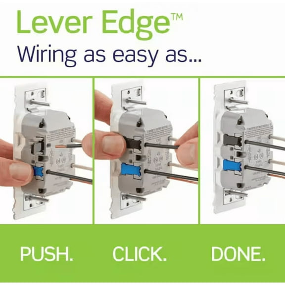 Leviton Lever Edge 15 Amp 125 Volt Self-Test Tamper-Resistant GFCI Duplex Outlet/Receptacle, White (3-Pack) EGFT1-3W