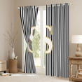 thumbnail image 3 of Erosebridal Modern Monogrammed S Black Out Curtains, Black Lines Curtains Pack of 2 (42x63 Each), Kids Girls, 3 of 6
