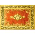 thumbnail image 1 of Ahgly Company Machine Washable Indoor Rectangle Medallion Yellow Traditional Area Rugs, 5' x 7', 1 of 4