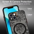 thumbnail image 3 of Case for iPhone 13, [Compatible with MagSafe] Rose Pattern Flower Floral Print Design Case  Wireless Charging Soft TPU Bumper Hard PC Back Anti-Drop Shockproof Protective Cover - Black, 3 of 14