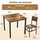 thumbnail image 2 of Comedor 4 Sillas con Mesa Cuadrada de Madera y Base Metálica – Color Nogal Oscuro, 2 of 9