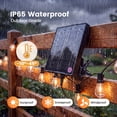 thumbnail image 5 of Mylorn Solar Outdoor String Lights 120FT(60FT*2), S14 LED Bulbs 50+2, 2700K Warm White Dimmable with Remote, 3 Modes, 2FT Spacing, Patio Lights for Balcony Cafe Yard Garden Decor, 5 of 9