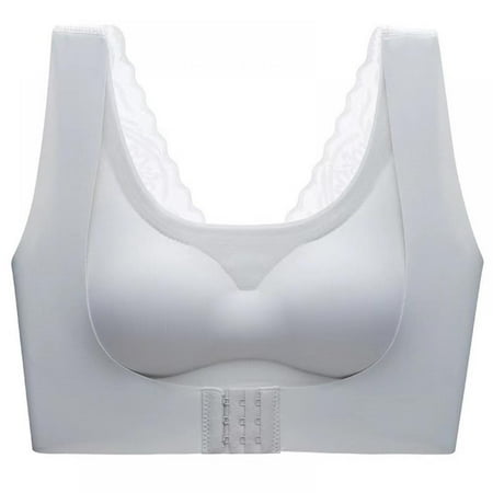 

Spdoo Women Lace Beauty Back Ice Silk Bras Plus Size Sports Underwear Cotton Gray 3XL