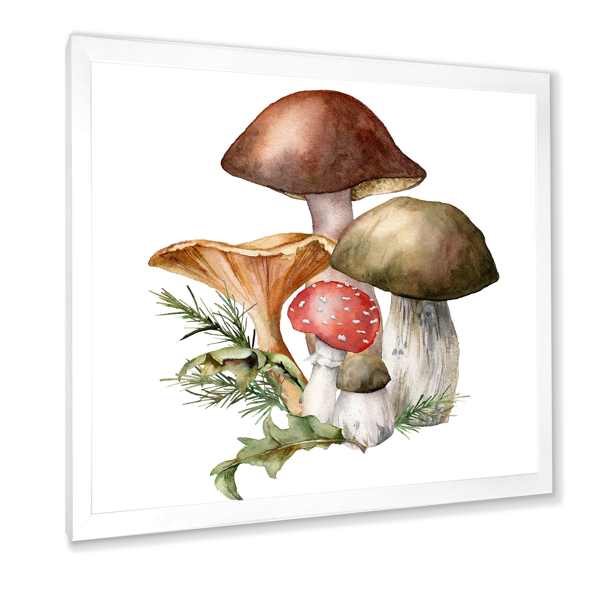 Designart 'Autumn Composition With Mushrooms' Traditional Framed Art Print