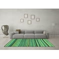 thumbnail image 3 of Ahgly Company Indoor Rectangle Abstract Turquoise Blue Modern Area Rugs, 2' x 5', 3 of 4