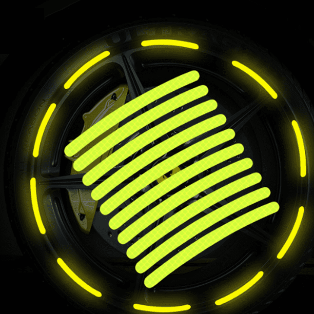 Paquetes de 40 Pegatinas Reflectantes Decorativas Personalizadas para Ruedas de Coche para Llantas de Motocicletas Eléctricas Tira Electroluminiscente Pegatinas Creativas para el Cuerpo Tiras Reflecta
