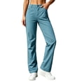 thumbnail image 2 of Hvogkswy Outdoor Hiking Pants Women, Solid Color Straight Leg Cargo Pants Loose Lightweight Casual Breathable Travel Pants with Pockets, 2 of 5