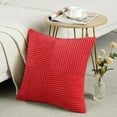 thumbnail image 6 of 2 Packs Decorative Throw Pillow Covers for Living Room Couch Bed, Farmhouse Boho Home Decor, Soft Corss Corduroy Patchwork Textured Square Cushion Case, 6 of 12