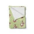thumbnail image 2 of Fruits Soft Flannel Fleece Blanket, Vintage Stalks with Leaves on Fruit with Retro Effect Healthy Choices Abstract, Cozy Plush for Indoor and Outdoor Use, 50" x 60", Brown Pale Green, by Ambesonne, 2 of 5
