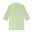 thumbnail image 5 of V Neck Top for Women Oversized Summer Tunic for Women V Neck 3/4 Sleeves Shirts Loose Fitting Ribbed Knitted Tops Plus Size T Shirts, 5 of 5