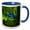 Blue/White, variant on 3drose, South America, Suriname. Blue Dart Frog on Leaf., 15oz Mug