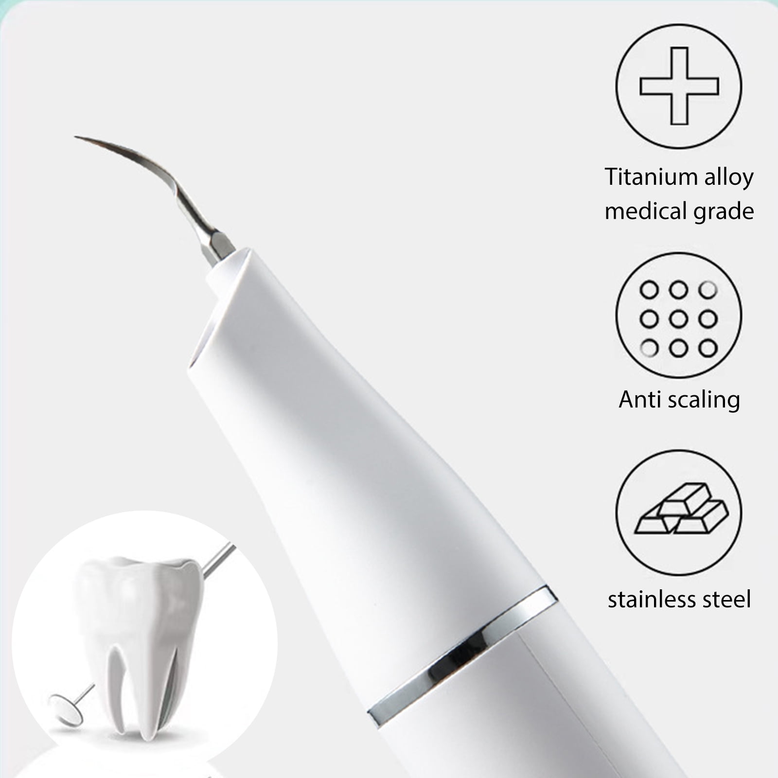 Rechargeable IPX6 Waterproof Ultrasonic Electric Tooth Cleaner with 5 Gears Mode, High Frequency Vibration, Visualization, and 2 Replaceable Heads for Plaque Removal