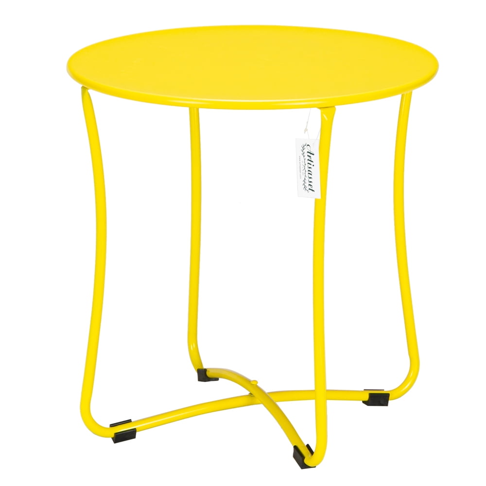 Kepooman Coffee Table, Round Metal Accent Table, Sofa Table, Rust-proof and Waterproof Accent Coffee Table, Outdoor and Indoor Snack Table, Golden Kepooman Coffee Table, Round Metal Accent Table, Sofa Table, Rust-proof and Waterproof Accent Coffee Table, Outdoor and Indoor Snack Table, Golden