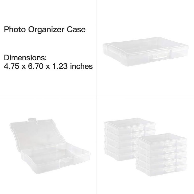 Novelinks 16 Transparent photo storage boxes for 4x6 Inch Pictures Photo  Box Sticker Organizer,Clear 