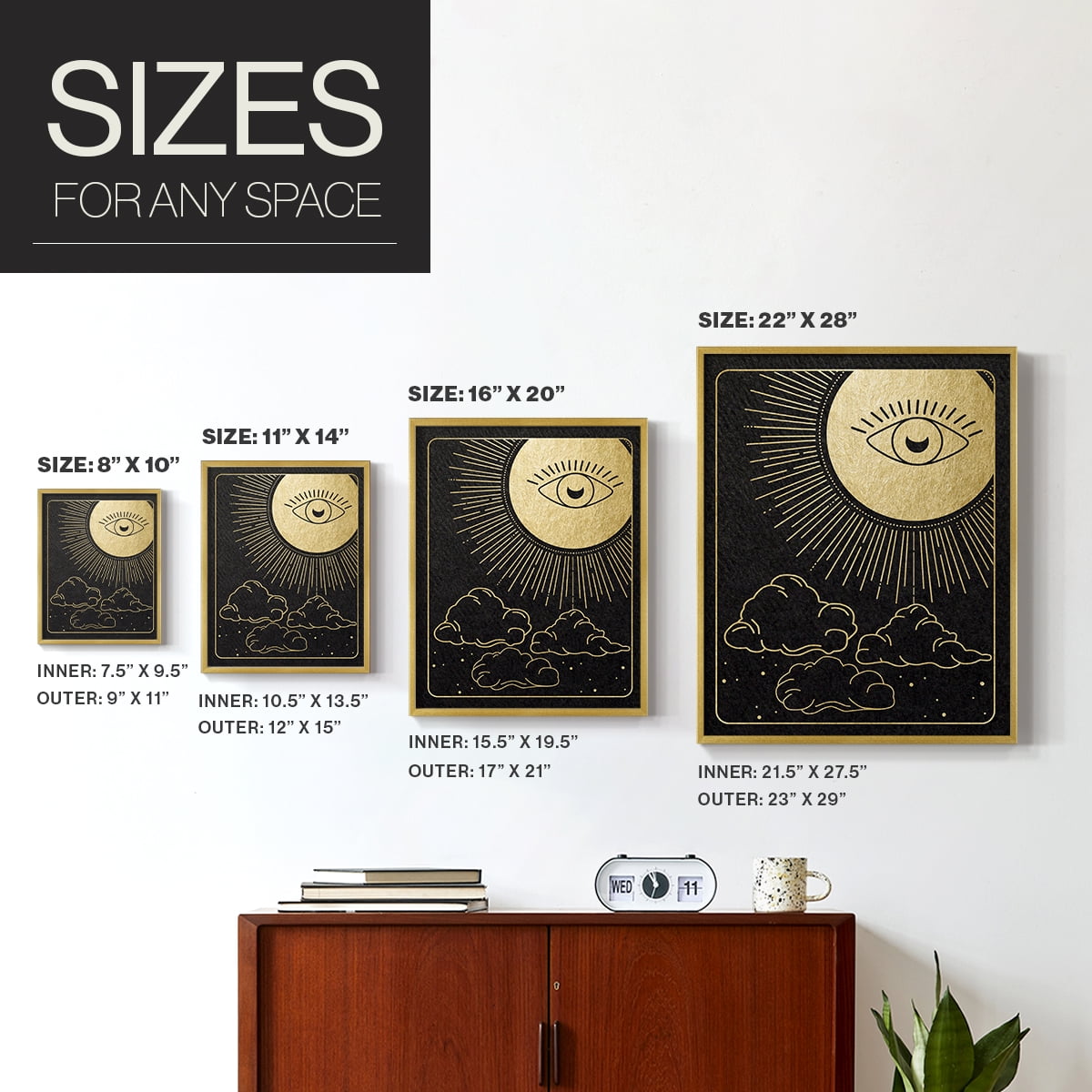 Celestial Eye in Paper Solid Wood 22 x 28 Framed Print