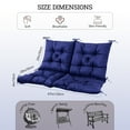 thumbnail image 2 of Outdoor Bench Cushion Matalde Swing Chair Cushion Waterproof Sun-Resistant with 8 Nonslip Ties, Navy Blue 120cm*100cm, 2 of 7