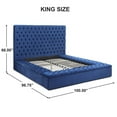 thumbnail image 4 of Better Home Products Cosmopolitan Velvet Upholstered Platform King Bed in Blue, 4 of 11