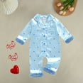 thumbnail image 5 of Byoo Girls Sleepwear Onesies Valentine's Day Heart Vertical Stripe Graphic Long Sleeve Button Down Bodysuit Baby Cute Jumpsuit, 5 of 5