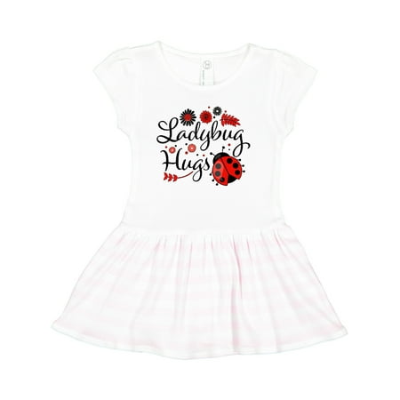 

Inktastic Ladybug Hugs with Cute Ladybug and Flowers Gift Toddler Girl Dress