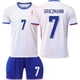 thumbnail image 1 of Copa de Europa 2024 Camiseta de visitante de Francia No. 10 Traje de camiseta de fútbol de Mbappé 11 Camiseta transfronteriza de Dembélé7mo Gretzman, 1 of 1