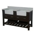 thumbnail image 3 of Charlotte 60" Double Farmhouse Bathroom Vanity with Chocolate Cabinet and Engineered Carrara Top, 3 of 5