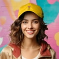 thumbnail image 4 of Dalix Cosmo Embroidered Cap Cotton Cosmopolitan Baseball Cute Cool Dad Hat Womens in Gold, 4 of 5