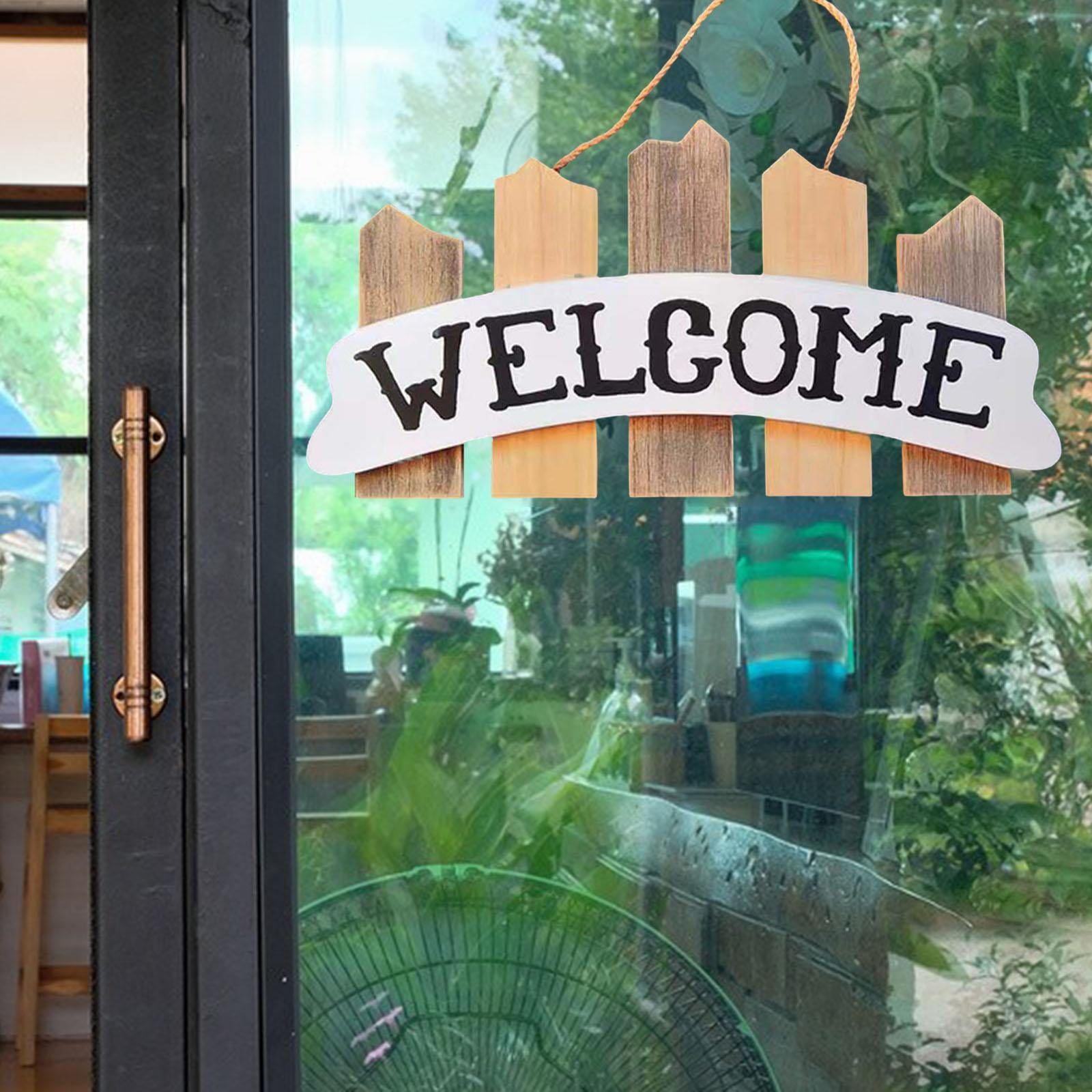 Wooden Welcome Sign Plaque, Funny Rustic Hanging, Vintage Outdoor Wall