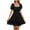 Black, variant on Fesfesfes Spring Dresses for Women Spring Casual Solid Color Square Collar Chiffon Dress Loose Semi Sheer Waist Tighten Short Sleeve Mini Dress