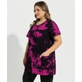 thumbnail image 4 of TIYOMI Ladies Plus Size 4X Purple Tie Dye Shirts Summer Short Sleeve Tops Crewneck Pocket Tee Oversize Boyfriend Tunic Blouses Casual Loose Fit T-Shirt 4XL 24W 26W, 4 of 6