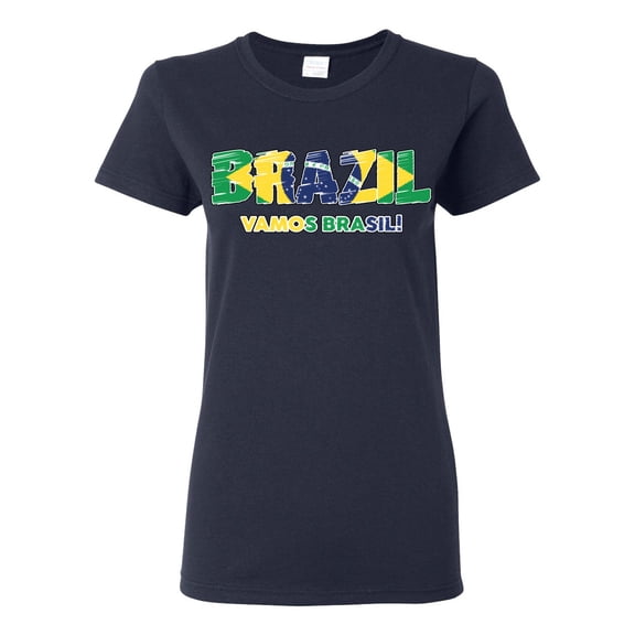 Wild Bobby Brazil Flag Pride Graphic Vamos Brasil Selecao | Unisex Novelty Graphic T-Shirt | Soccer Football Fan Gift for Men Women Graphic Tee