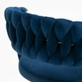 thumbnail image 4 of UIXE Adjustable Bar Stools Set of 2 Modern High Back Swivel Barstool for Kitchen Counter Square Island, Velvet Navy, 4 of 5