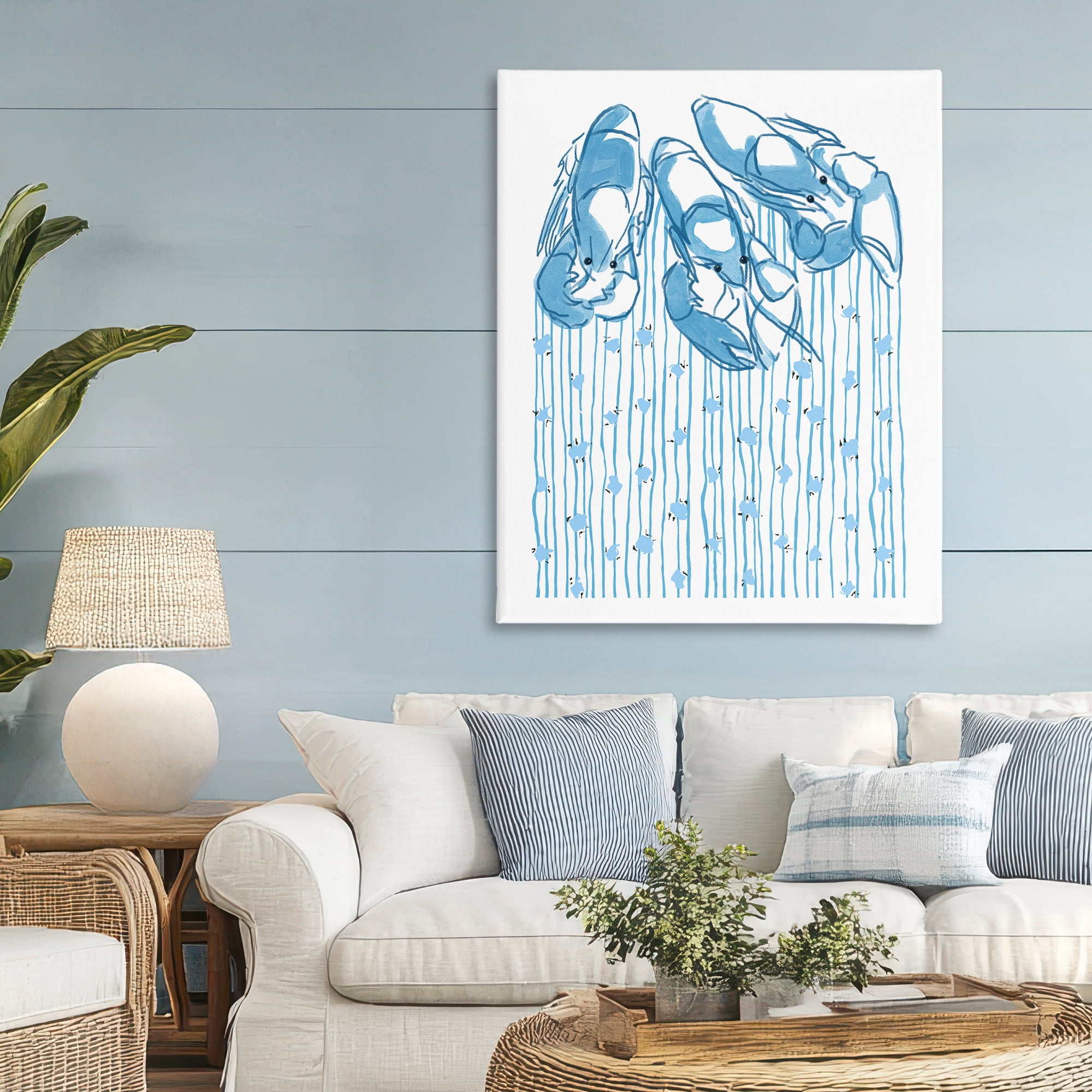 Stupell Industries Lobster Trio with Strings Canvas Wall Art, design by Melissa Tilley