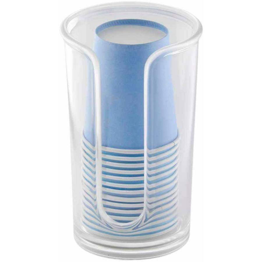 InterDesign Clarity Disposable Paper Cup Dispenser for Bathroom Countertops, Clear