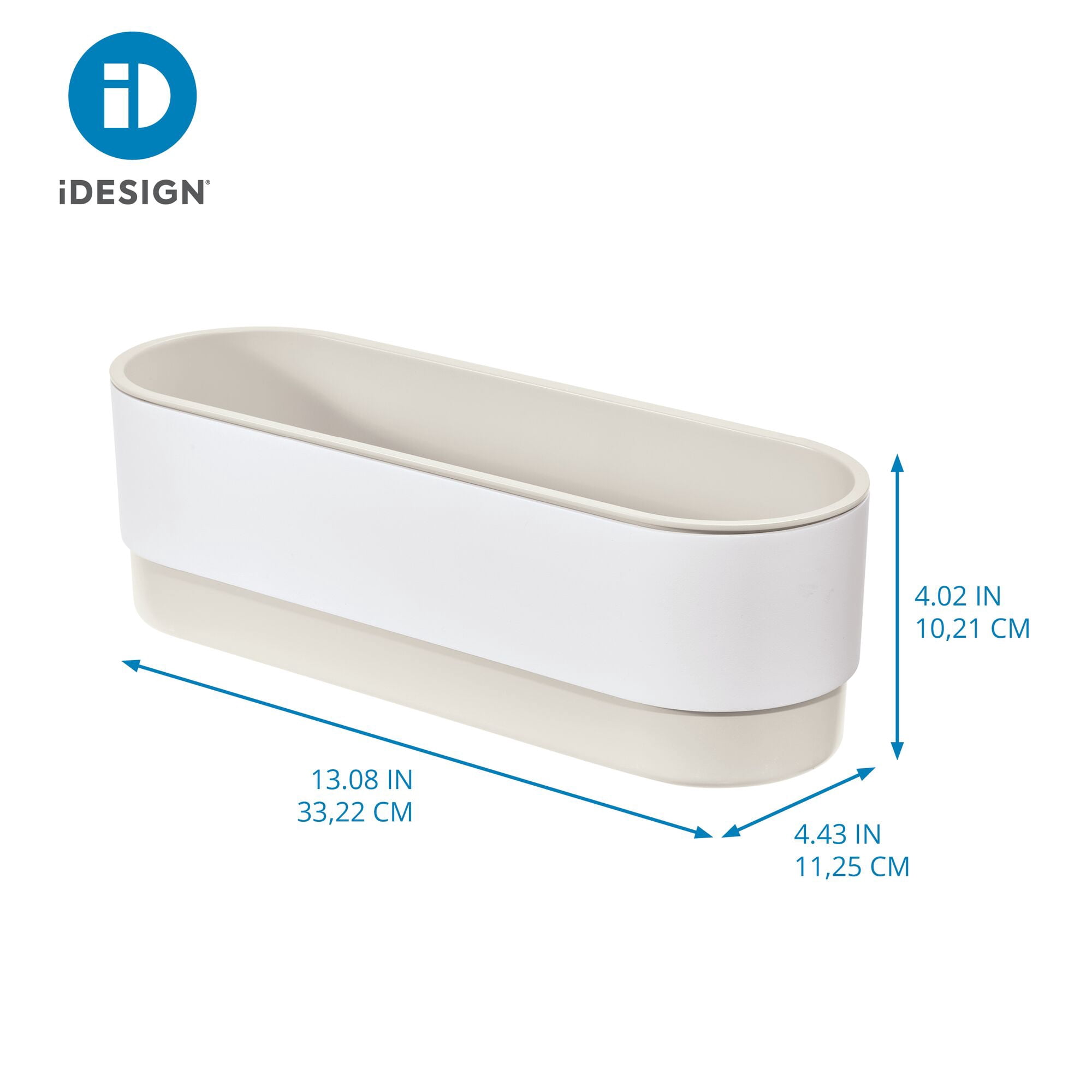 iDesign Adhesive Shower Basket - Orleans Collection - Coconut/White