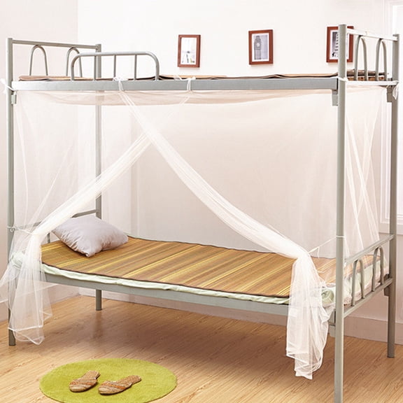 Riousery Premium Mosquito Net Insect Mesh Net Square Single Bed Protect Netting Cover for Student Dormitory, Breathable Polyester Bed Canopy Netting, 74.8 x 35.4 x 59.1 Inches / 190 x 90 x 150 cm
