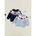 thumbnail image 3 of BemeyourBBs Toddler Baby Girl Boy Patriotic American Flag Sweater 4th of July Outfits Crewneck Long Sleeve Stars Pullover Warm Knit Sweaters Tops Spring Fall Winter Clothes, 3 of 9
