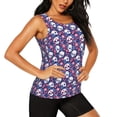 thumbnail image 2 of KLL Skull cartoon flower Print Womens Tank Top Sleeveless Workout Tops Athletic Running Shirts Yoga Gym Clothes-Small, 2 of 7