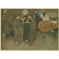 thumbnail image 3 of Edmund Dulac 18x14 Black Modern Framed Museum Art Print Titled - It was in Vain that All the Wisest Physicians in the Country Were Summoned into Consultation. (1913), 3 of 5