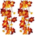 thumbnail image 2 of Pklyzj Fall Decor Maple Fall Lights Garland 10FT 10LED Connectable Lighted Fall Garland Plug in Fall Decorations for Outdoor Indoor Home Party Autumn Thanksgiving Halloween Decor 2Pack, 2 of 7