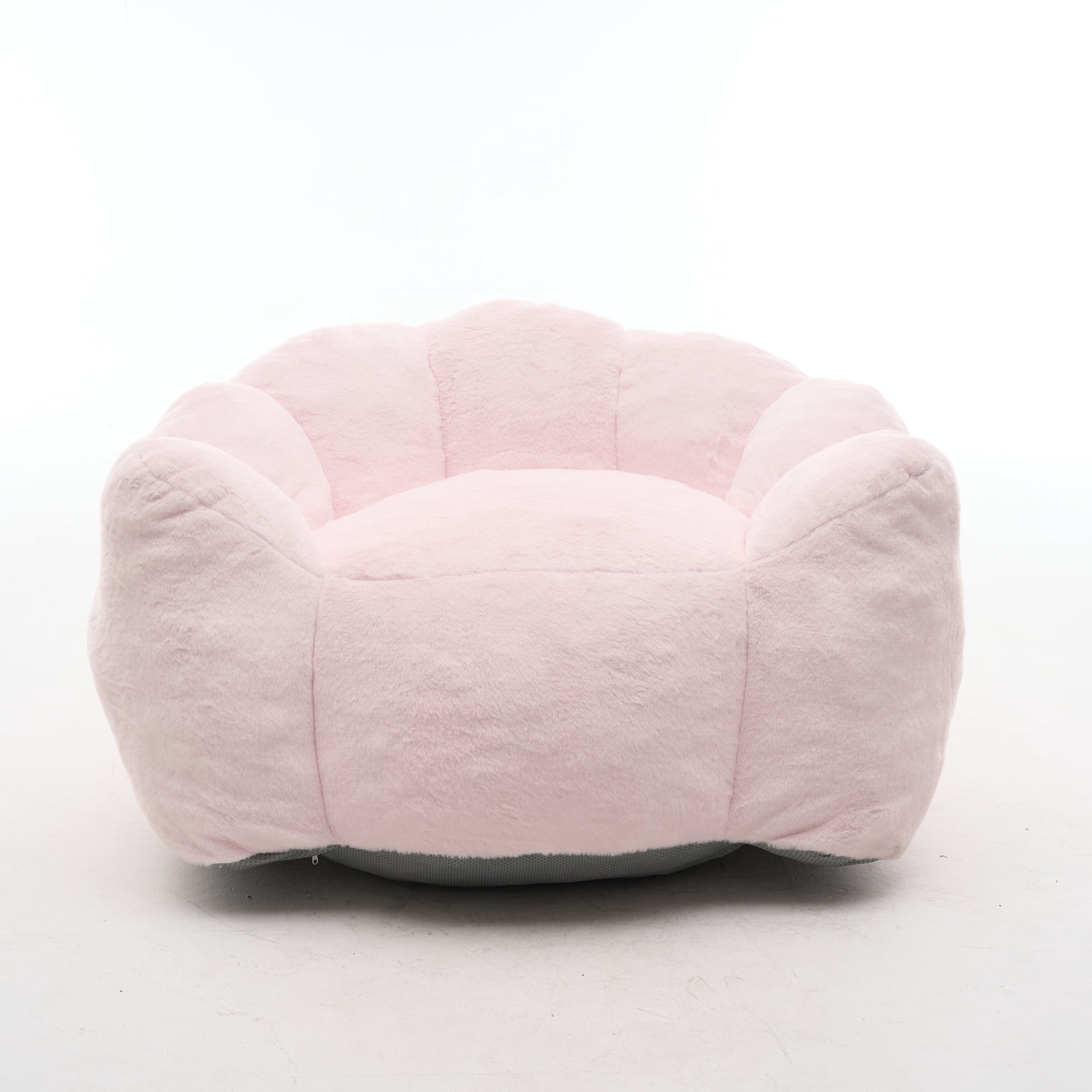 Leumius Large Lazy Sofa Chair, Comfortable Velvet Fabric Large Petal Sofa for Bedroom, Living Room and Gaming Pink