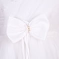 thumbnail image 6 of Little Girls White Long Tail Overlay Bow Bridal Party Dress 6, 6 of 7