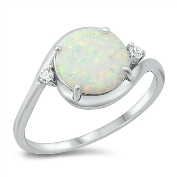 CHOOSE YOUR COLOR Round Elegant Love Promise Ring .925 Sterling Silver Band White CZ Female Size 6
