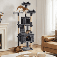 thumbnail image 2 of Alden Design 72″ H Multi-Level Large Cat Tree with 2 Cozy Perches for Medium Cats, Dark Gray, 2 of 9