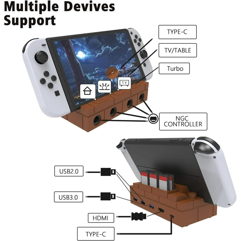 Switch Dock Switch TV Dock with Gamecube Controller Adapter for Switch Switch OLED