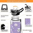 thumbnail image 6 of 32oz Transparent Sports Water Bottle with Straw for Kids Adults Outdoor School Gym Fitness Cute Skulls and Bones, 6 of 7