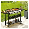 30 Inch 4 Burner BBQ Gas Grill Griddle, Stainless Steel Portable Detachable 40,000 BTU Table Top
