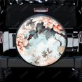 thumbnail image 1 of Blooming Peonies With Leaves Pattern Polyester Universal Spare Wheel Tire Cover Wheel Covers for Trailer RV SUV Truck Camper, 1 of 5