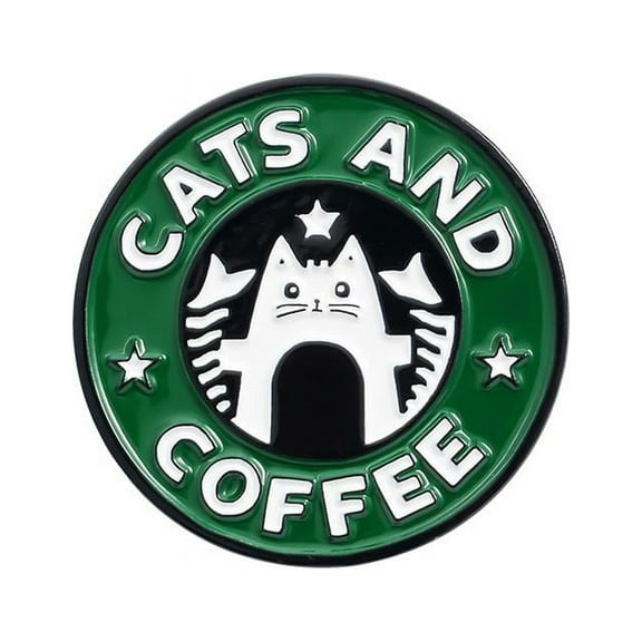 Handmade Cats and Coffee Enamel Pin Brooch Badge Lapel Pin Exquisite Gift Decor